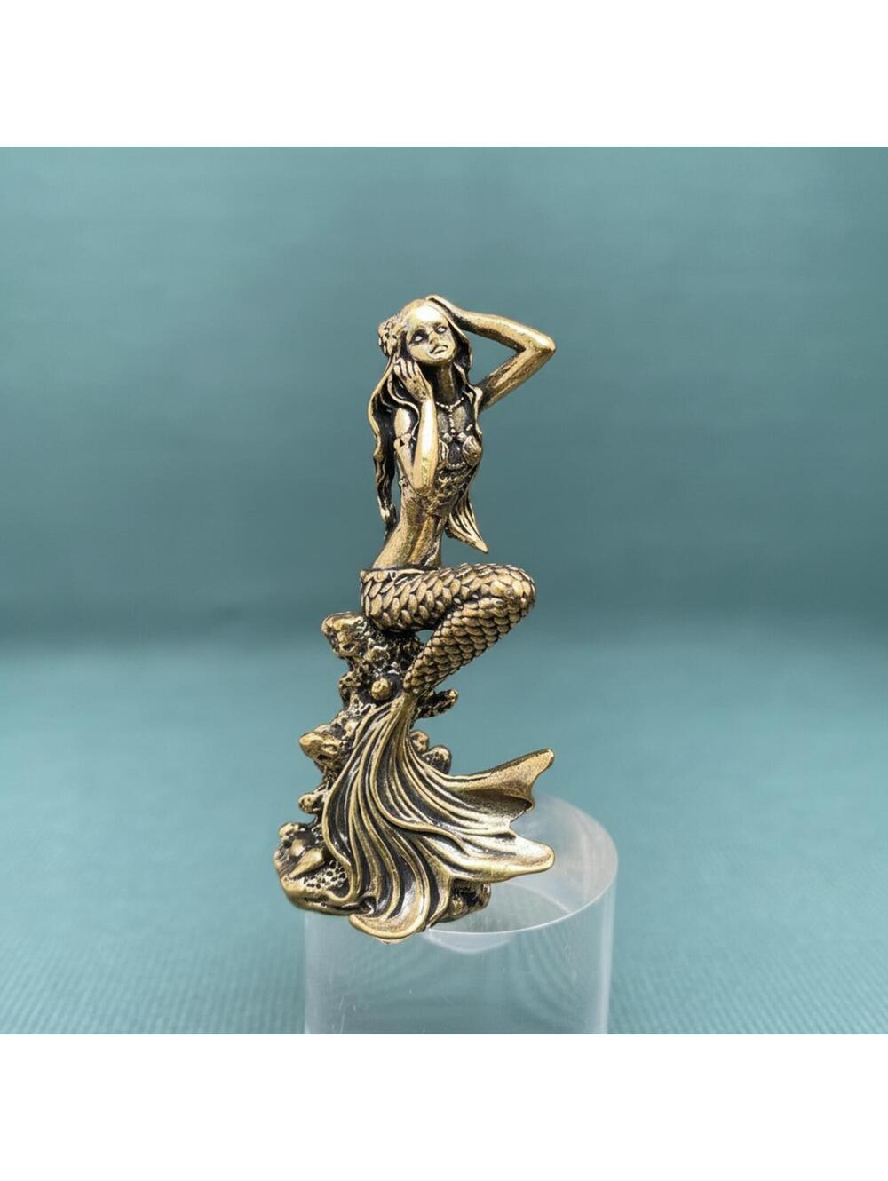 Brass Mermaid Figurine Statue